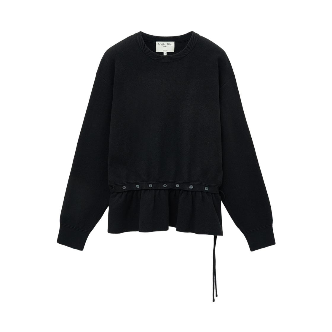 MK259OPO034MBB (W) Matin Kim Detachable Skirt Knit Pullover In Black