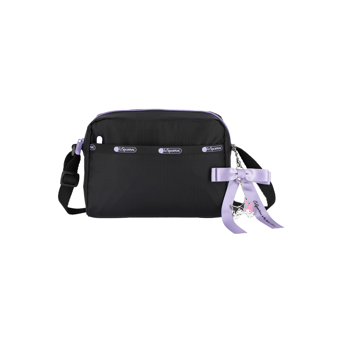 [6%더블적립] 레스포색 마이멜로디 쿠로미 보우 다니엘라 크로스바디([6%더블적립] Lesportsac My Melody Kuromi Bow Daniella Crossbody)