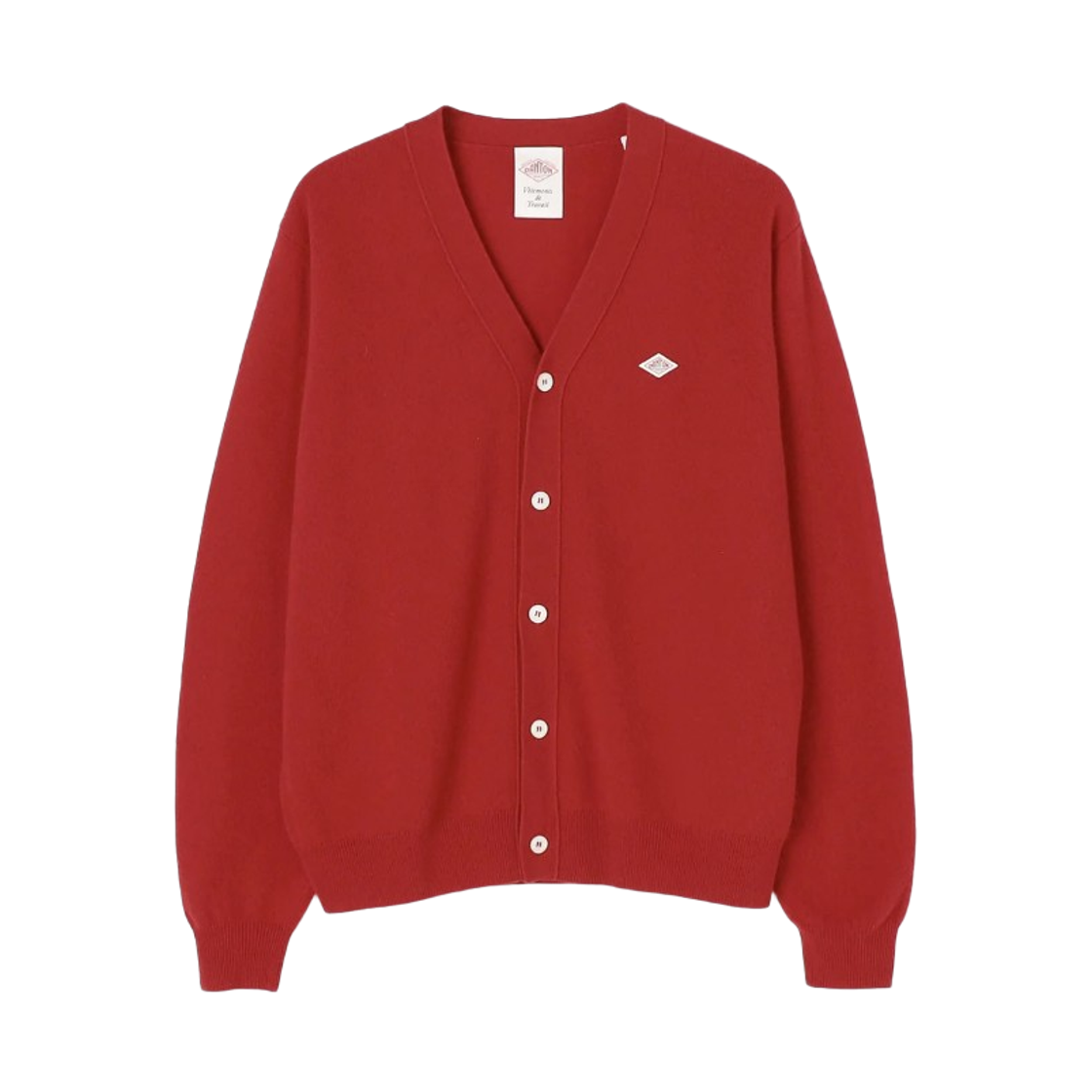DT-D0030 Danton Lambswool V Neck Knit Cardigan Red