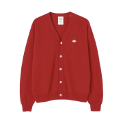 Danton Lambswool V Neck Knit Cardigan Red