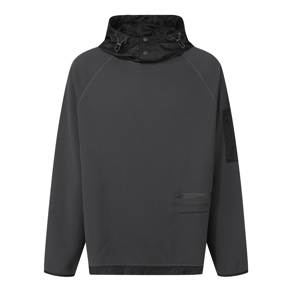 H11E3FH202 HYDROGEN Men's Hybrid Waffle Hooded Jacket Grey