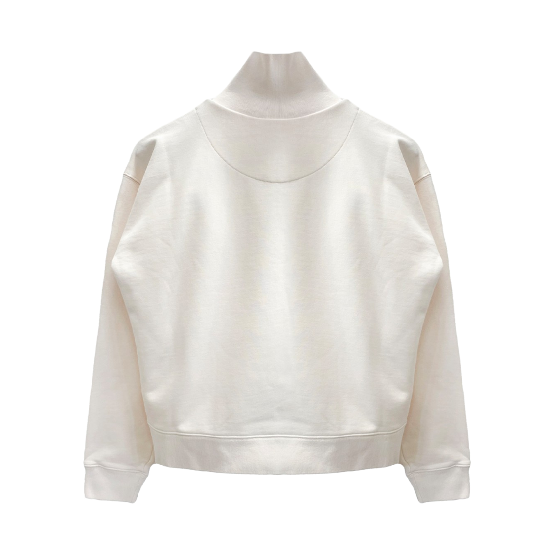 (W) 메종 키츠네 베이비 폭스 패치 하프 집 스웨트셔츠 프레쉬 코튼((W) Maison Kitsune Baby Fox Patch Half Zip Sweatshirt Fresh Cotton) - 2