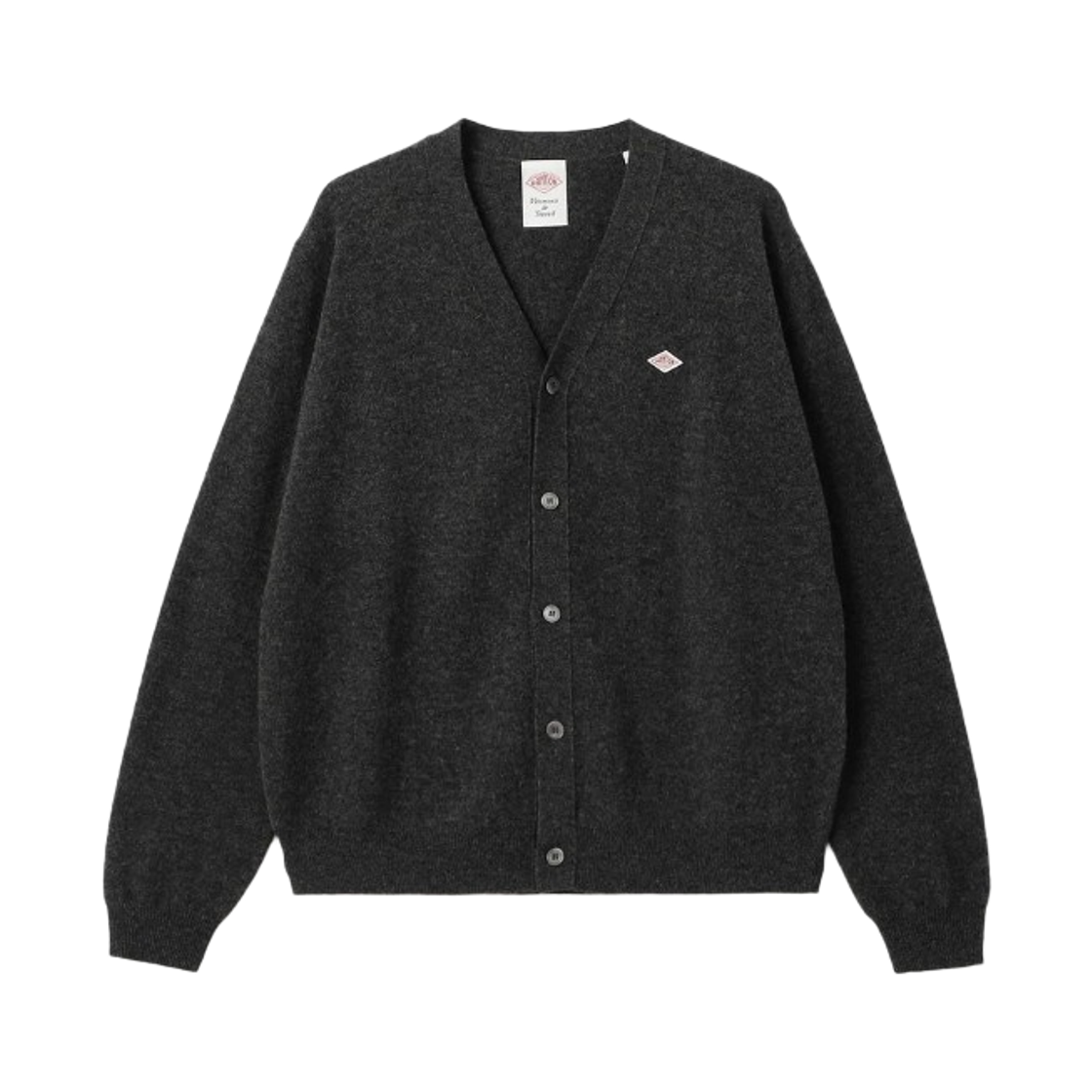 단톤 램스울 브이 넥 니트 가디건 카본(Danton Lambswool V Neck Knit Cardigan Carbon)