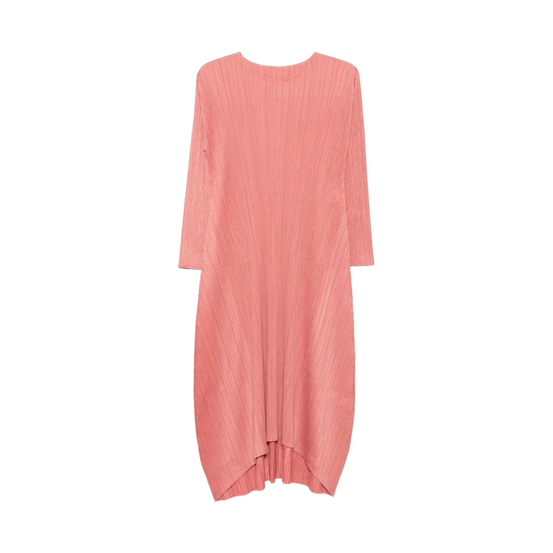 PP58-JH147-29 (W) Pleats Please Issey Miyake Long Dress Coral Pink