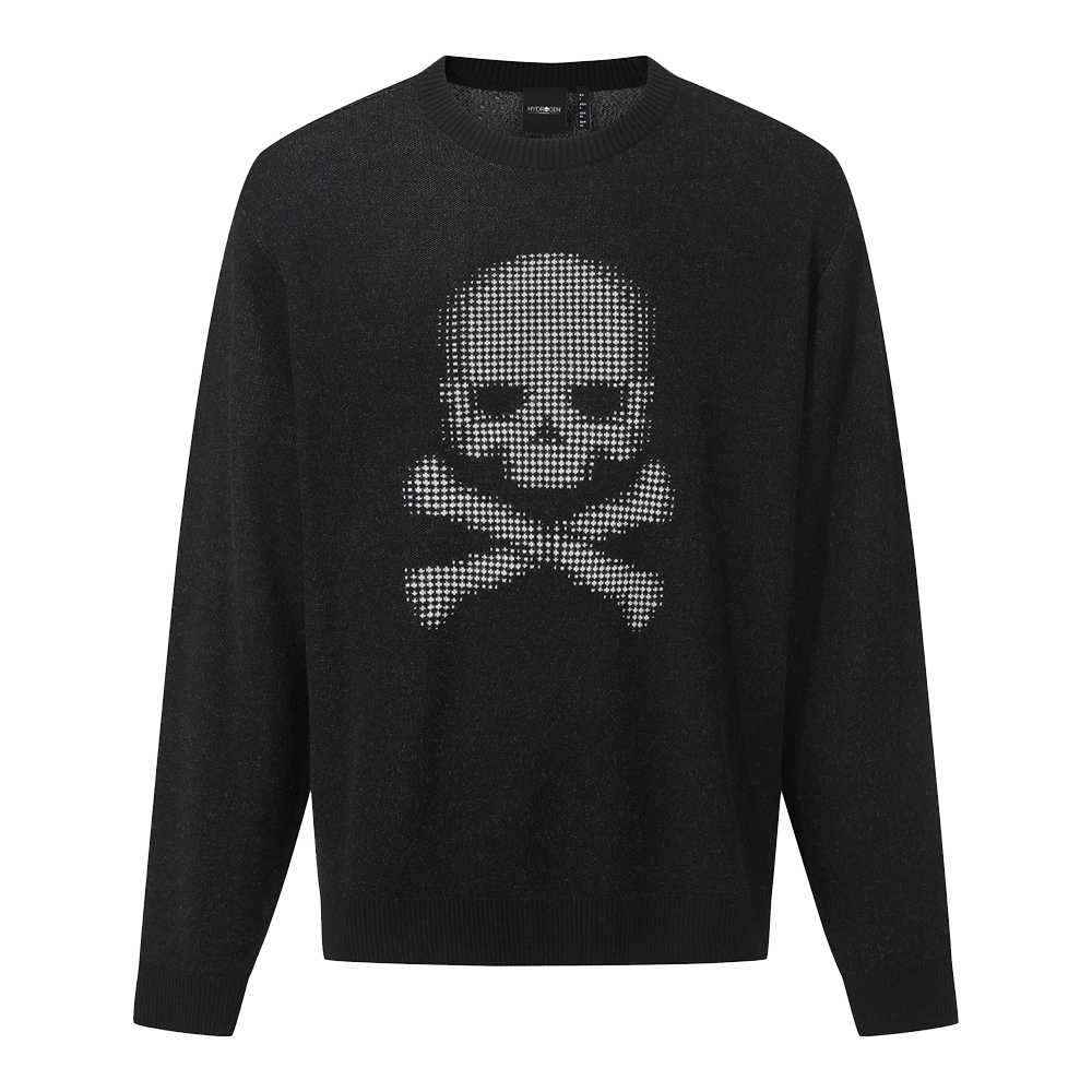 하이드로겐 남성 아카이브 스컬 니트 블랙