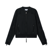 SOMSOC Kacey Suede Zip-Up Black