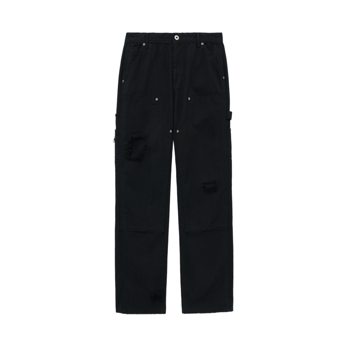 MK259ODN545HBB Matin Kim Distressed Double Knee Work Pants In Black