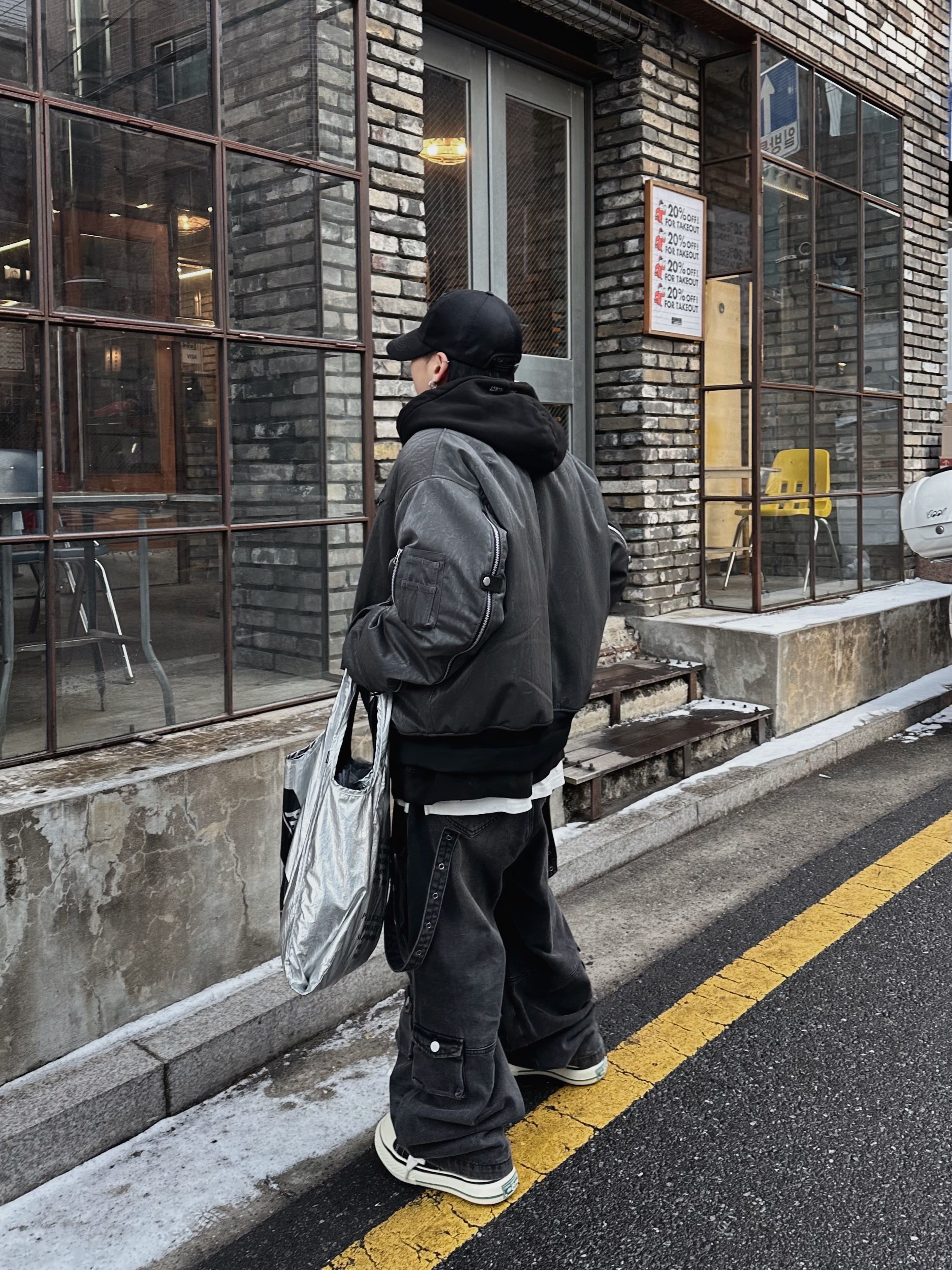 Palace Palace Shop Reusable Bag Silver - 22FW 착용 스타일 - 4