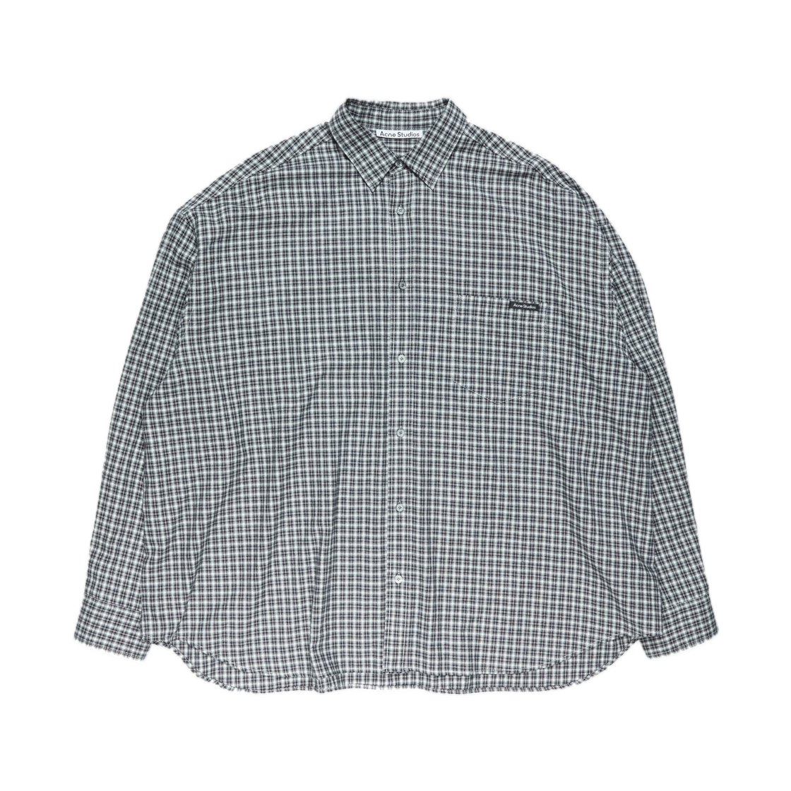 아크네 스튜디오 플란넬 버튼업 셔츠 블랙 화이트(Acne Studios Flannel Button-Up Shirt Black White) - 1