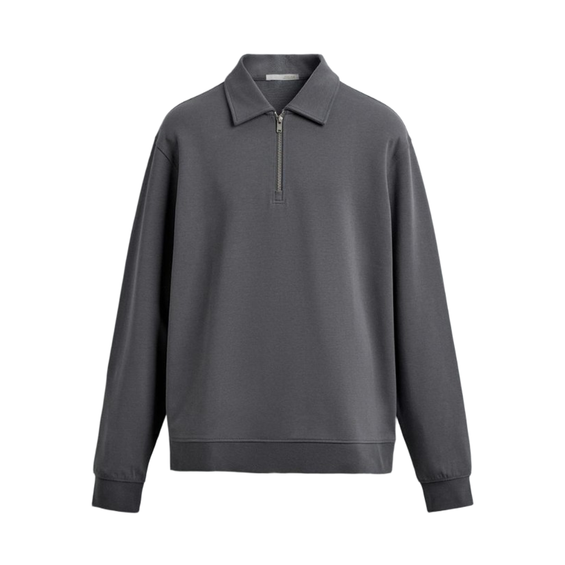 자라 인터락 폴로 지퍼 스웨트셔츠 블루 그레이(Zara Interlock Polo Zipper Sweatshirt Blue Grey)