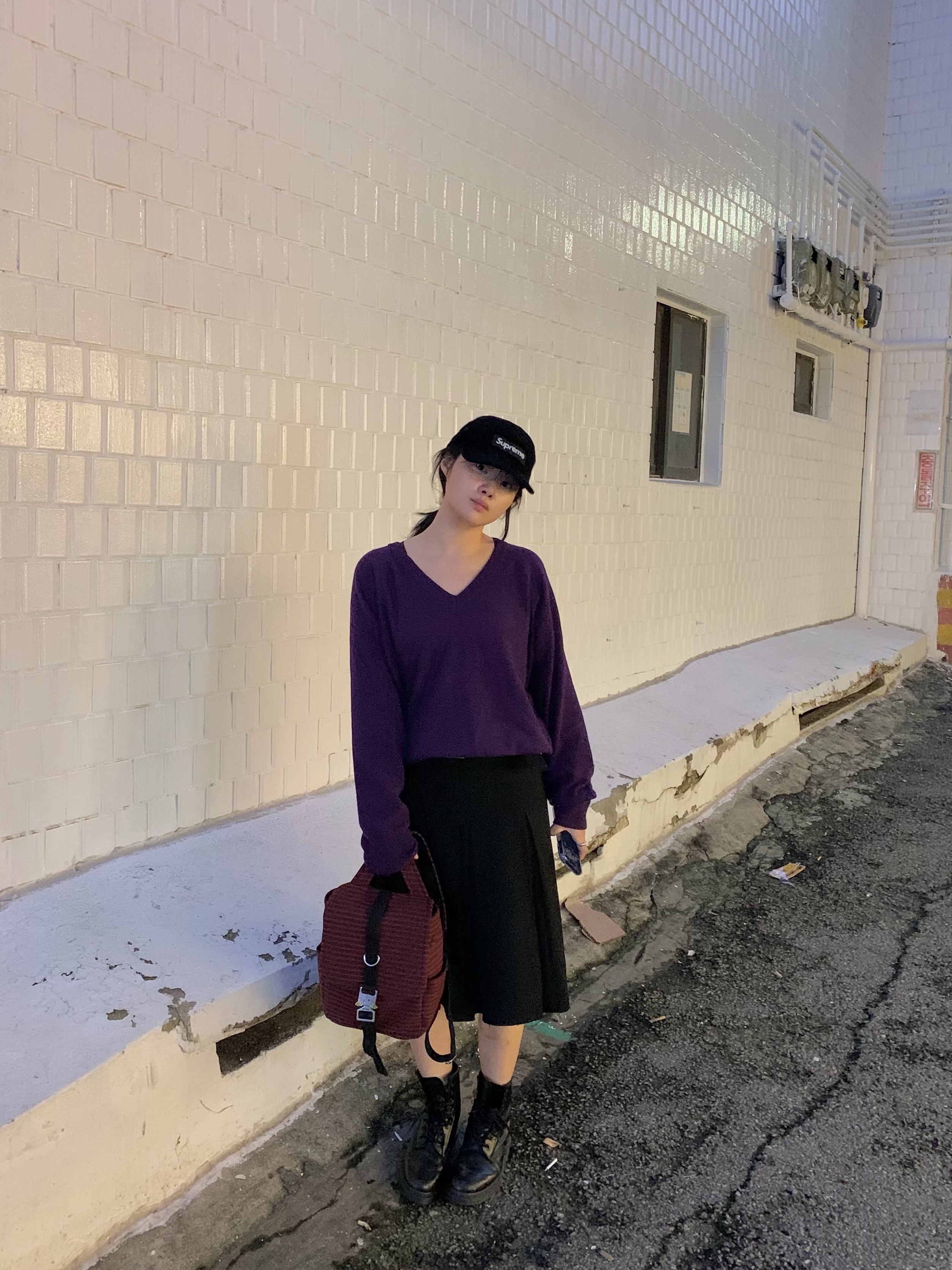 Supreme Corduroy Camp Cap Black - 24FW 착용 스타일 - 2
