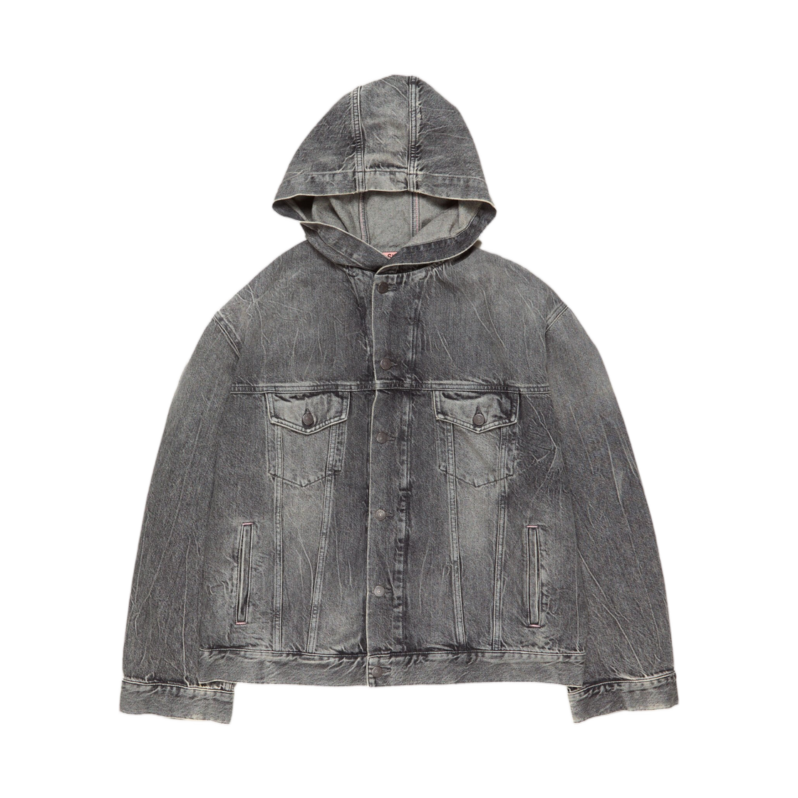 C90210-969 Acne Studios Hooded Denim Jacket Washed Black