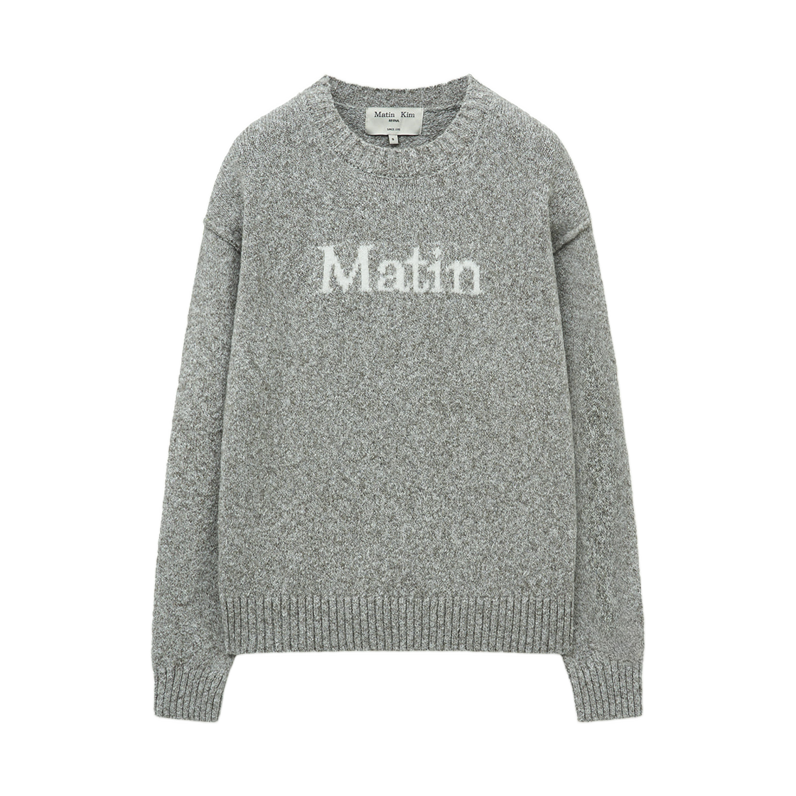 MK259OPO038MGY Matin Kim Matin Mixed Yarn Knit Pullover In Grey