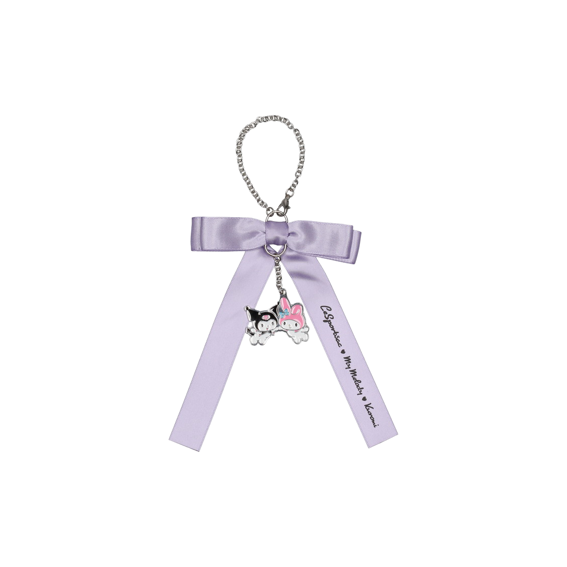 레스포색 마이멜로디 쿠로미 보우 클래식 호보백(Lesportsac My Melody Kuromi Bow Classic Hobo) - 6