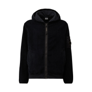 C.P. Company Corduroy 350 Full Zip Hooded Sweatshirt Total Eclipse Blue - 25FW