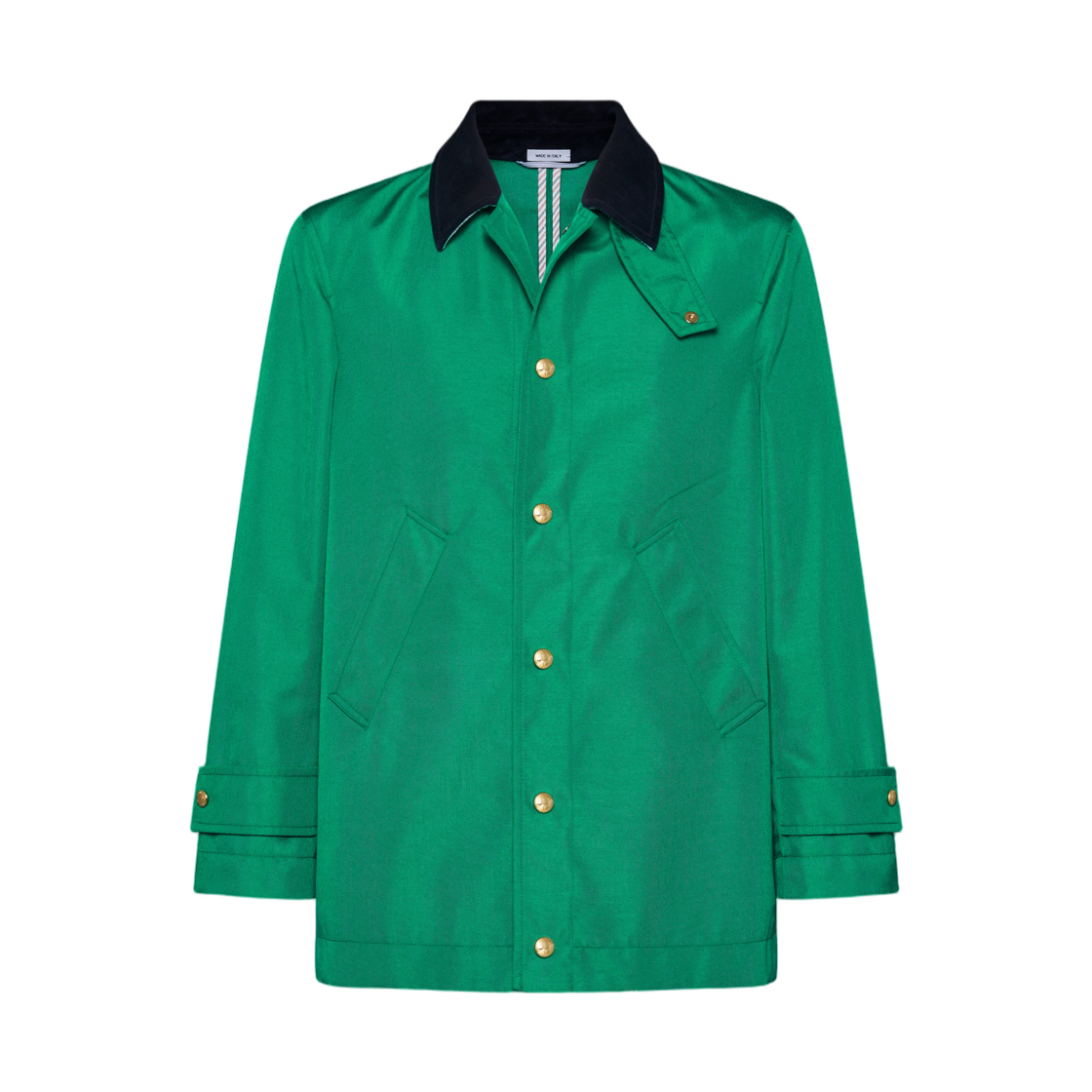 MOU639H-F1087-350 Thom Browne Unconstructed Cordura Relaxed Overcoat Green