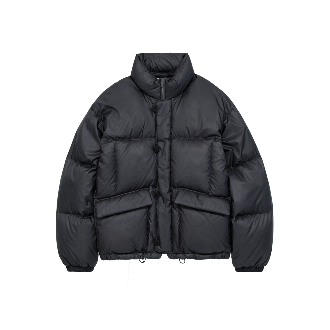 폴리테루 버튼 푸퍼 자켓 차콜(Polyteru Button Puffer Jacket Charcoal)