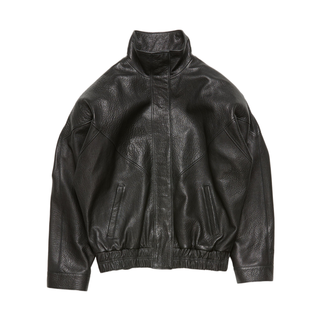 A70220-900 Acne Studios Leather Logo Jacket Black