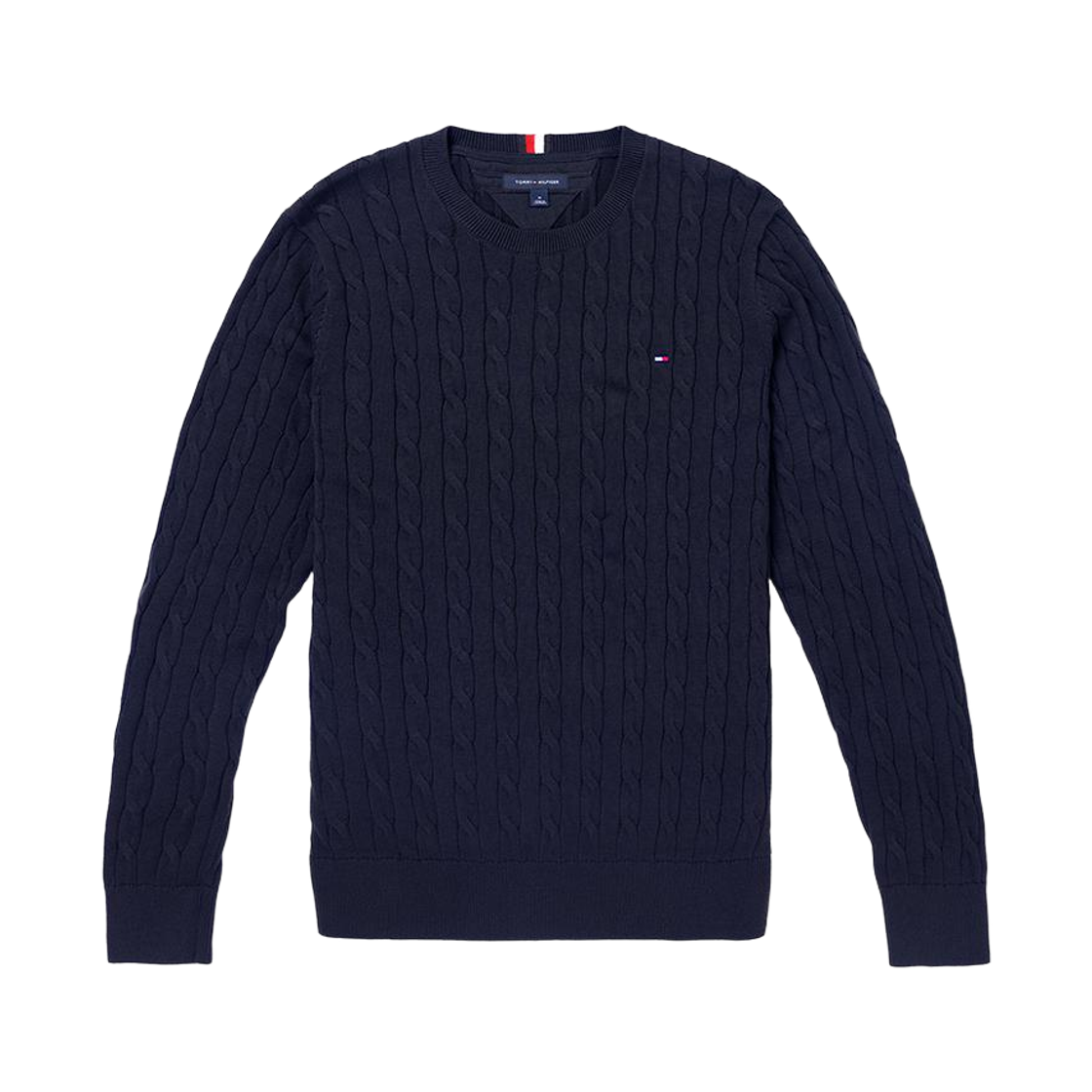 타미 힐피거 케이블 니트 크루넥 스웨터 네이비(Tommy Hilfiger Cable Knit Crewneck Sweater Navy)