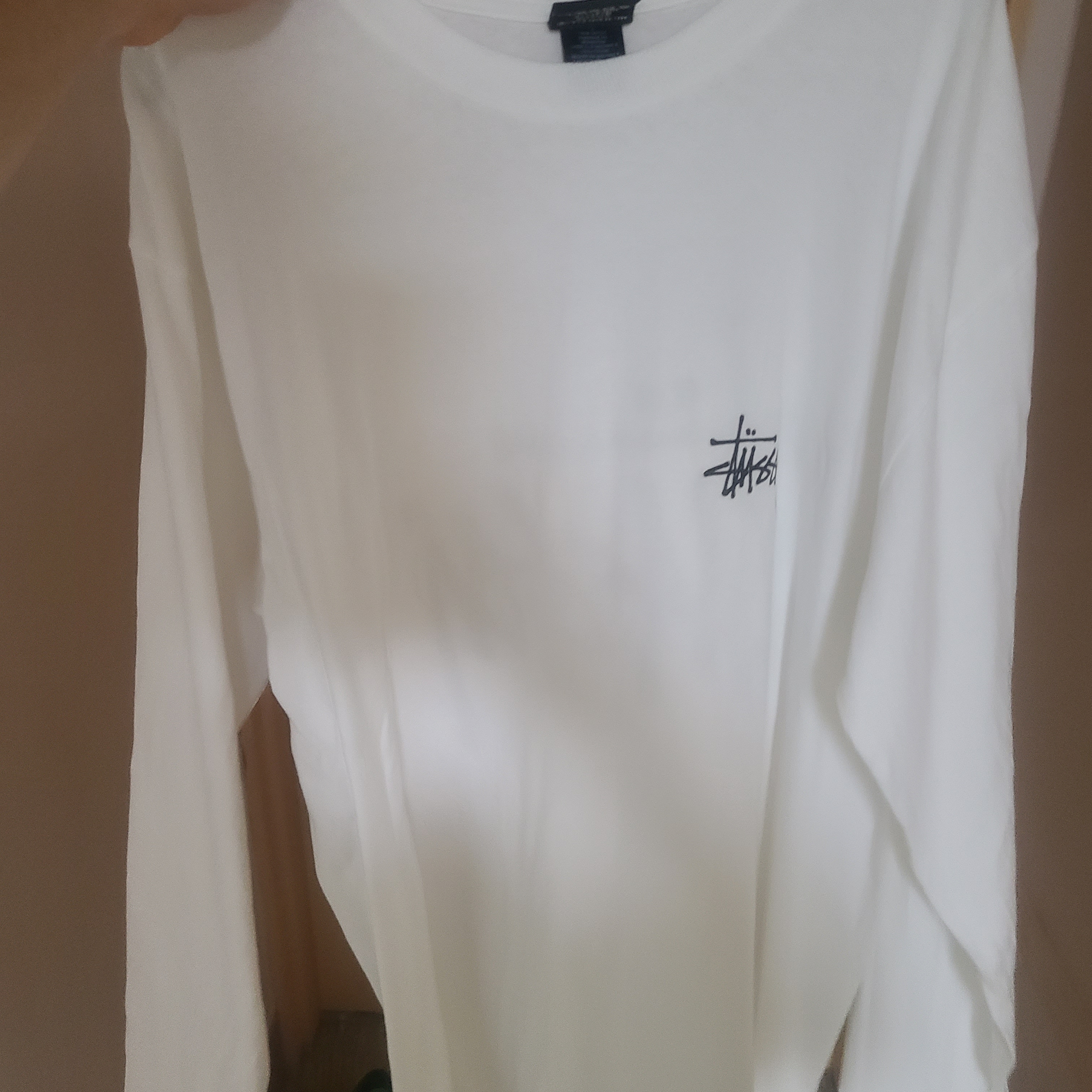 Stussy Basic Stussy LS T-Shirt White 착용 스타일 - 2