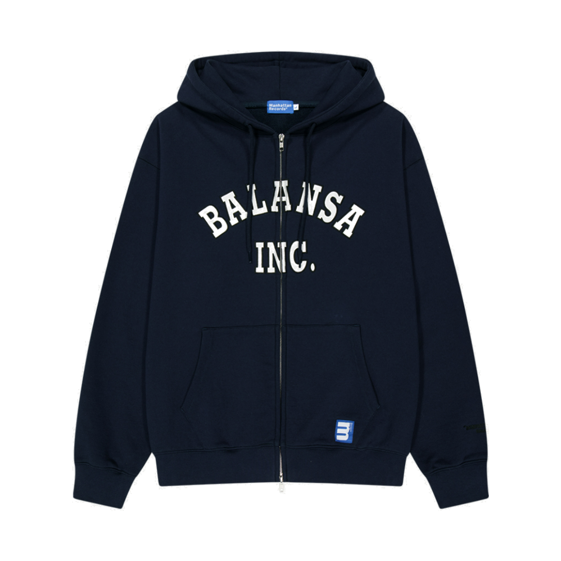 맨하탄 레코즈 x 발란사 아치 집업 후디 - 네이비