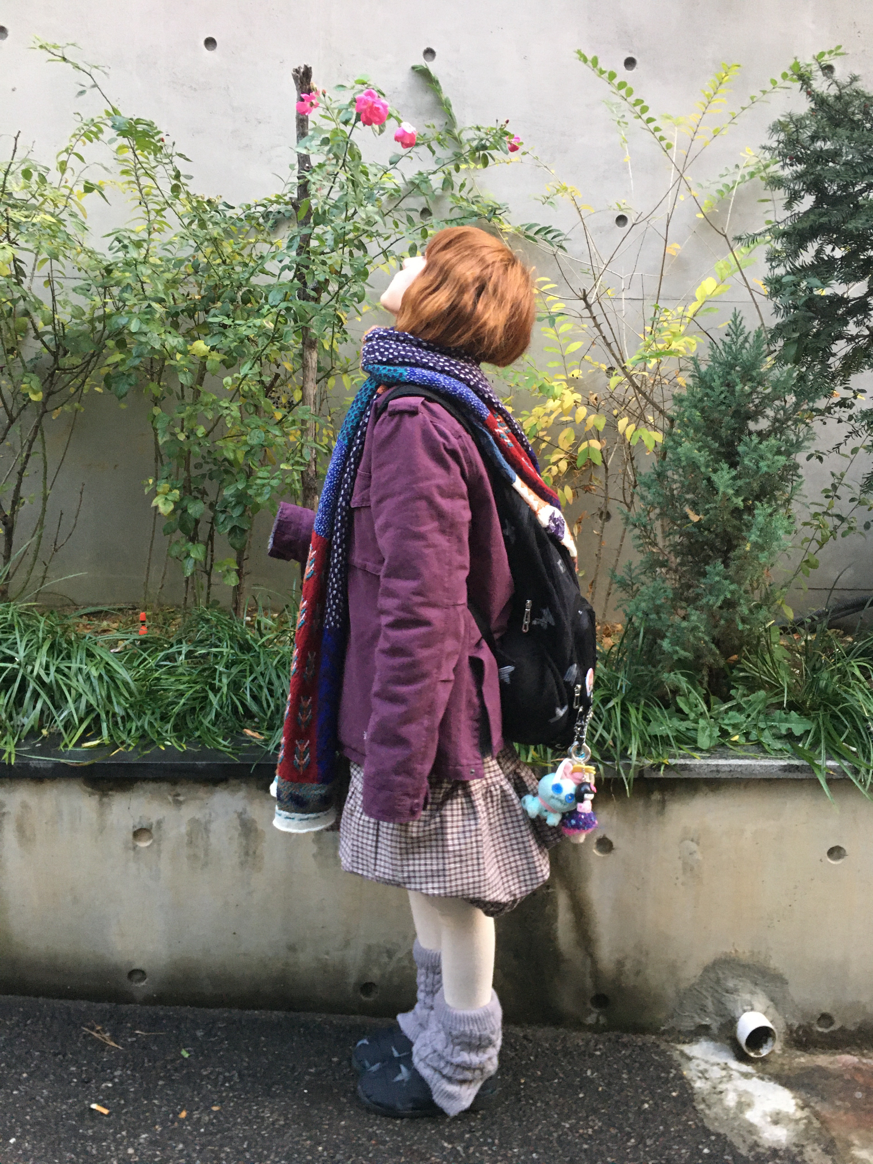 Kapital Full Length Wool Muragabe Muffler Turquoise 착용 스타일 - 5