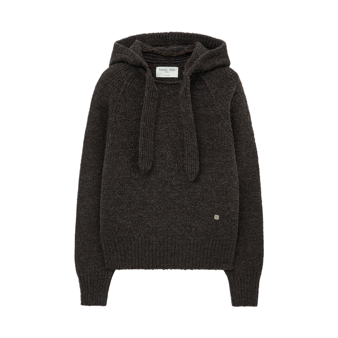 MK259OPO022MBR (W) Matin Kim Muffler Point Hoody Pullover In Brown
