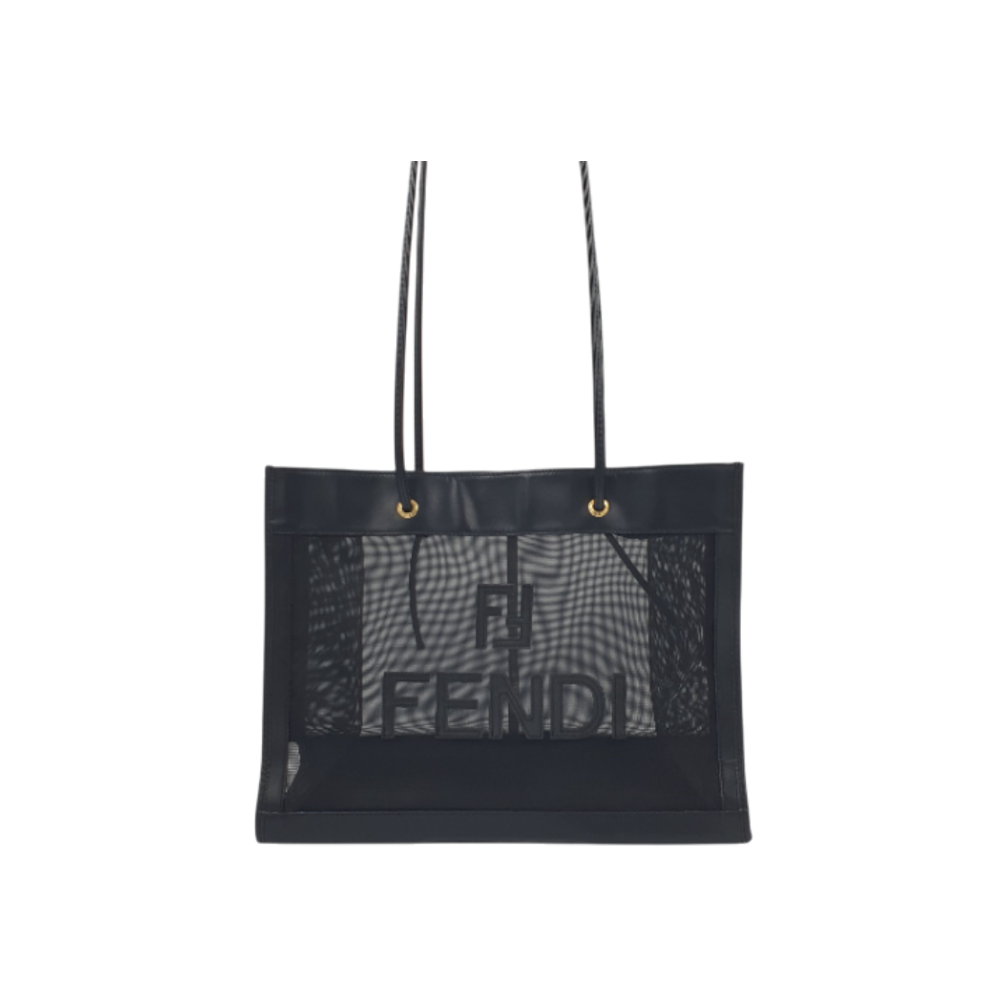 펜디 블랙 메쉬 숄더백 쇼퍼백 미듐(Fendi Black Mesh Medium Shoulder Shopper Bag)