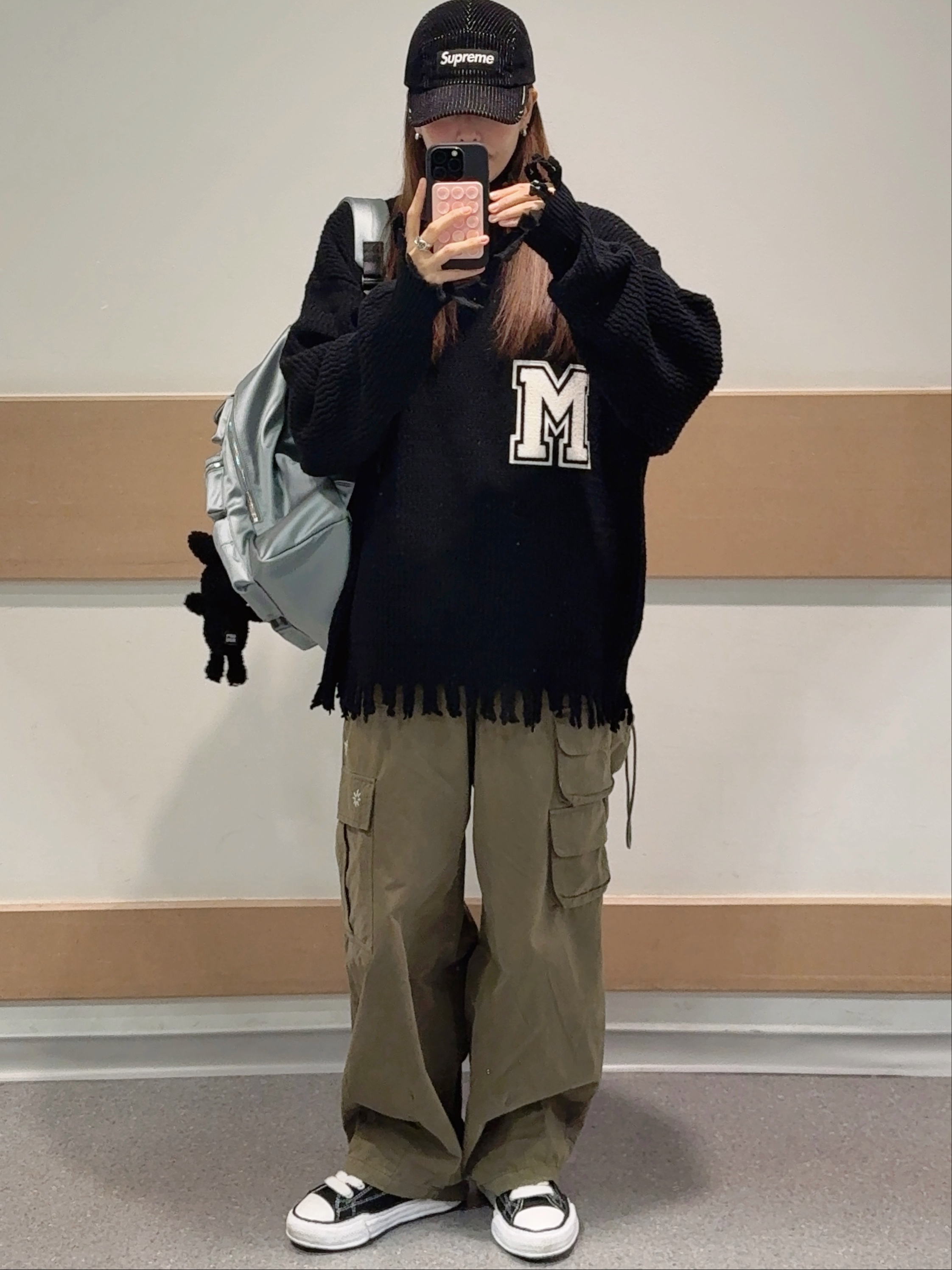 Supreme 2-Tone Corduroy Camp Cap Black - 23SS, Maison Mihara Yasuhiro Peterson OG Sole Canvas Low Sneakers Black 착용 스타일 - 3