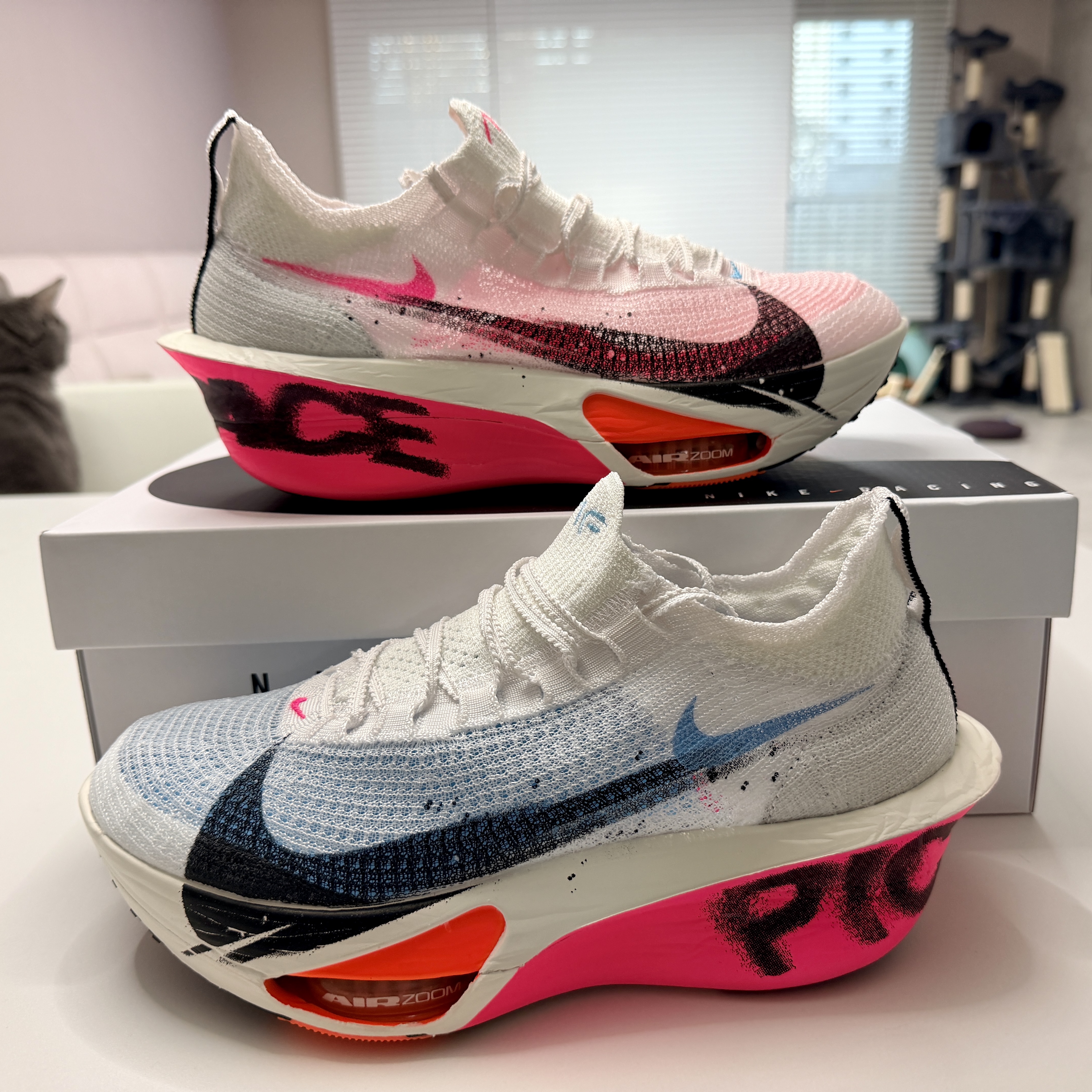 Nike Air Zoom Alphafly Next% 3 White Soft Pearl 착용 스타일 - 2