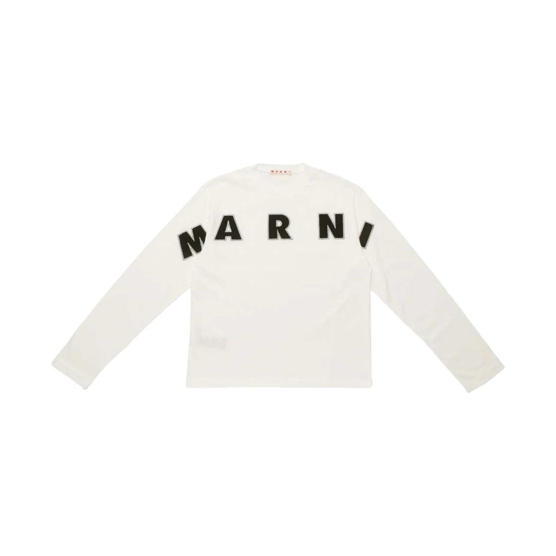 (키즈) 마르니 로고 롱슬리브 티셔츠 화이트((Kids) Marni Logo Long Sleeve T-Shirt White)