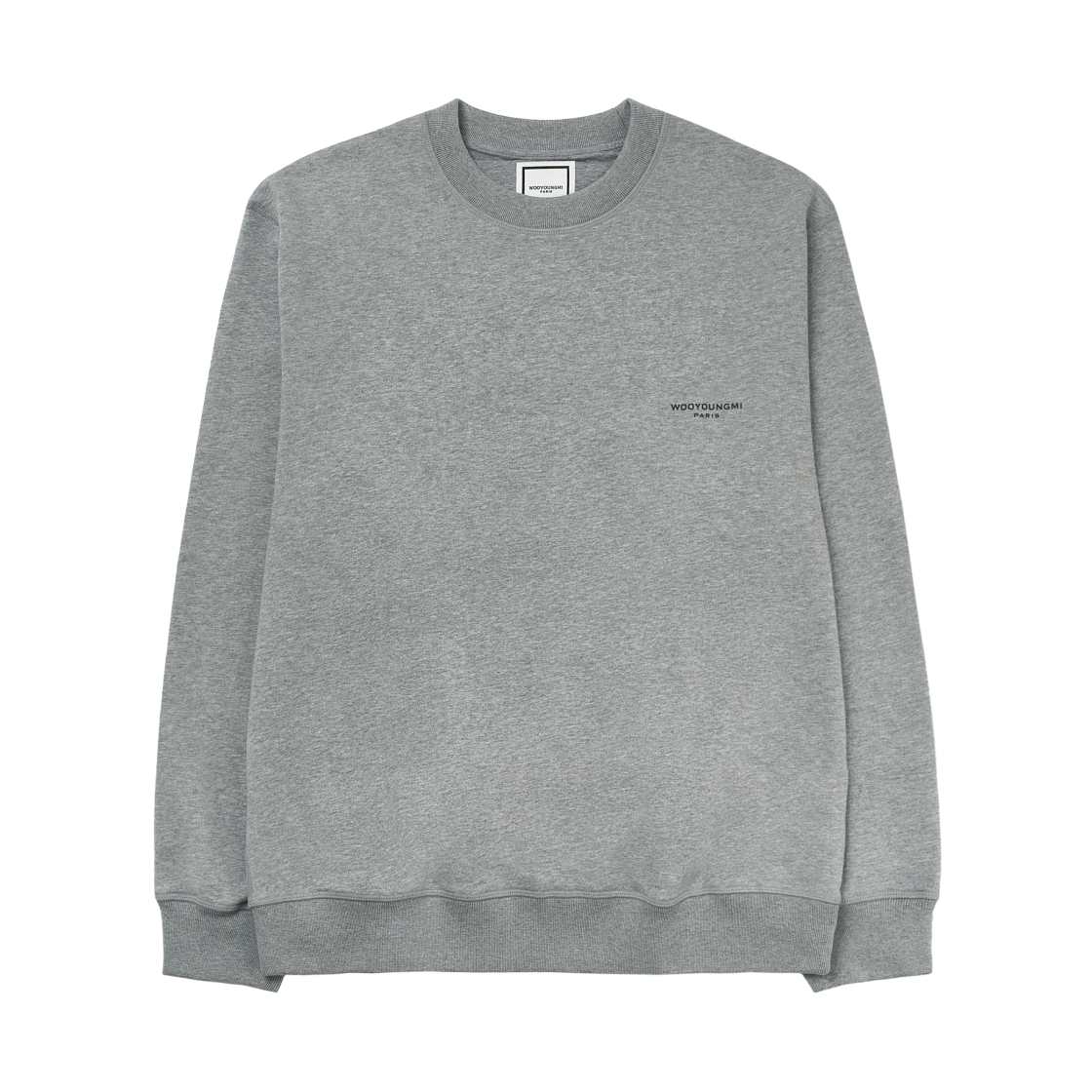 W241TS21734G Wooyoungmi Cotton Square Label Sweatshirt Gray - 24SS