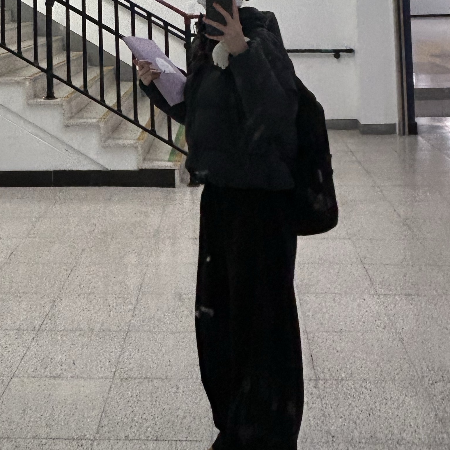 (W) Nike NSW Metro Therma-Fit Loose Fit Hooded Padded Jacket Black White 착용 스타일