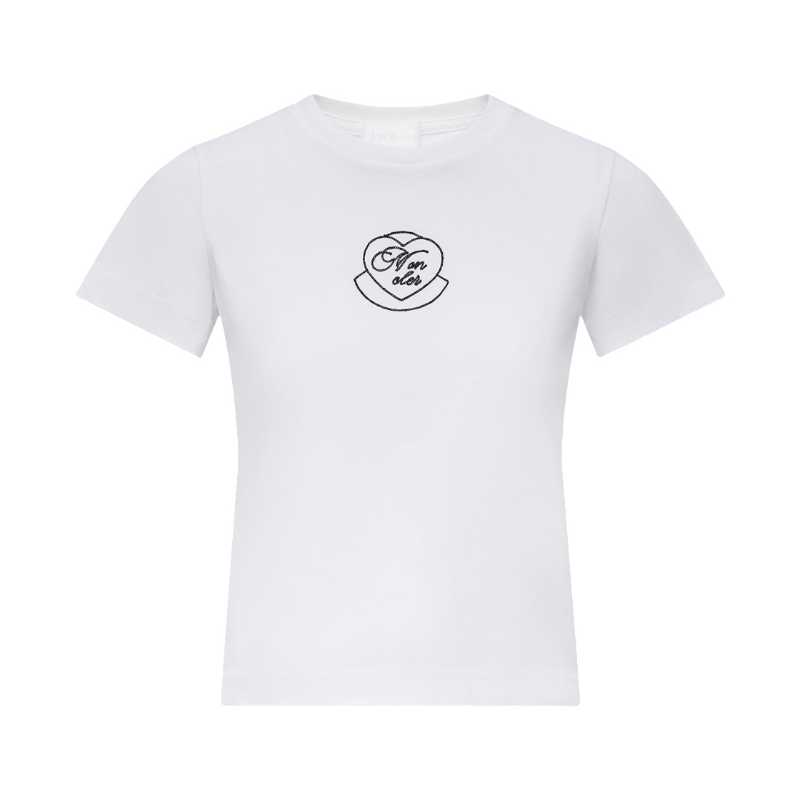 K2-093-8C00009-89AJS-00A (W) Moncler Embroidered Heart Logo Cotton T-Shirt White - 25FW