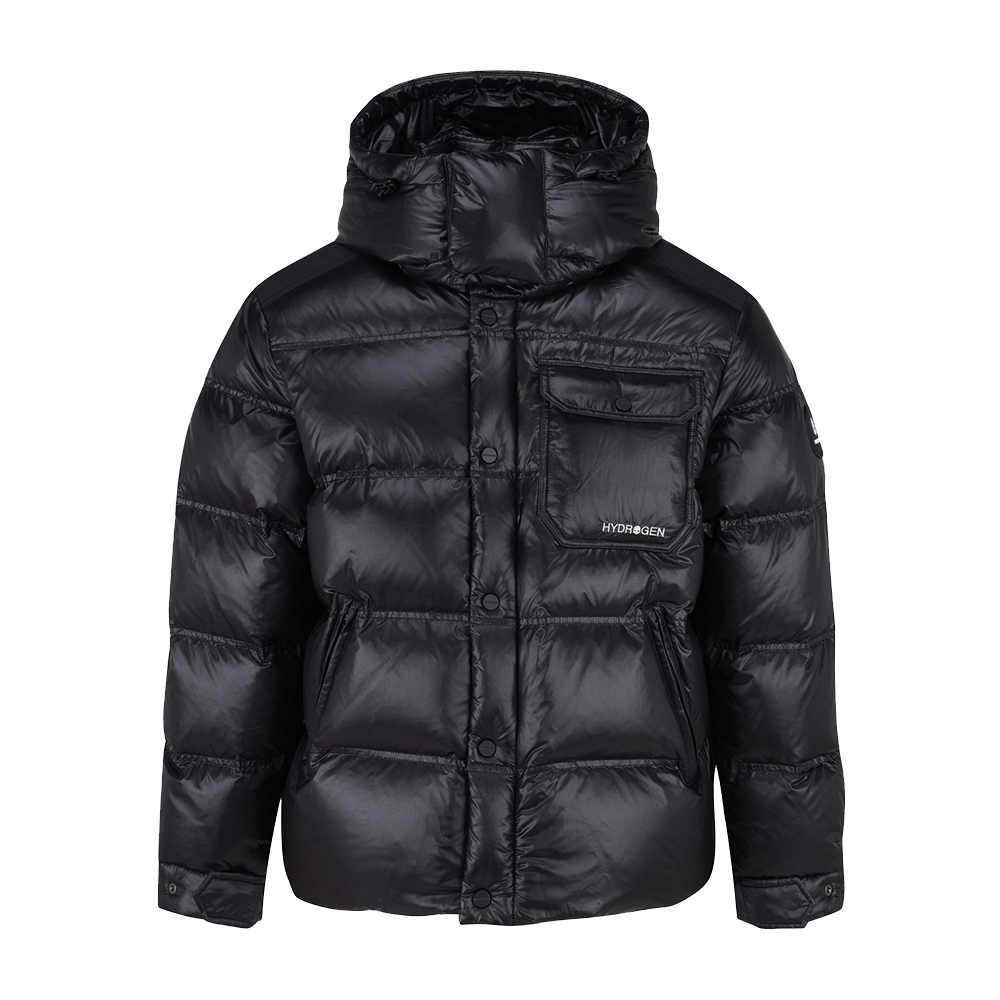 H31D4JD323 HYDROGEN Unisex High Glossy Down Jacket Black