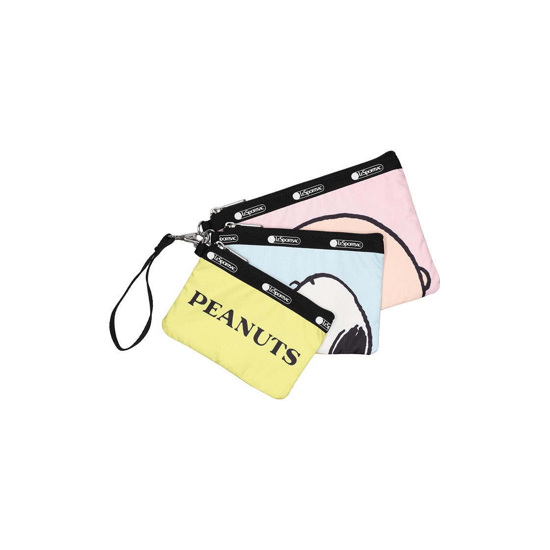 레스포색 피너츠 팔스 리스틀릿 파우치 세트(Lesportsac Peanuts Pals Wristlet Triple Pouch Set With Wristlet)