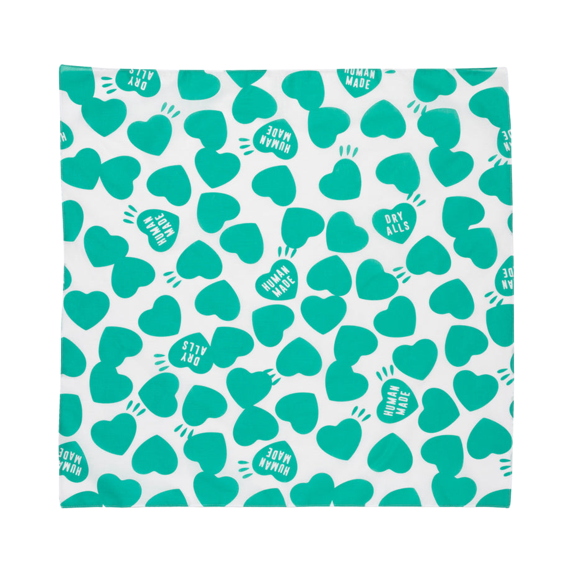 HM30GD134 Human Made Heart Big Bandana Green