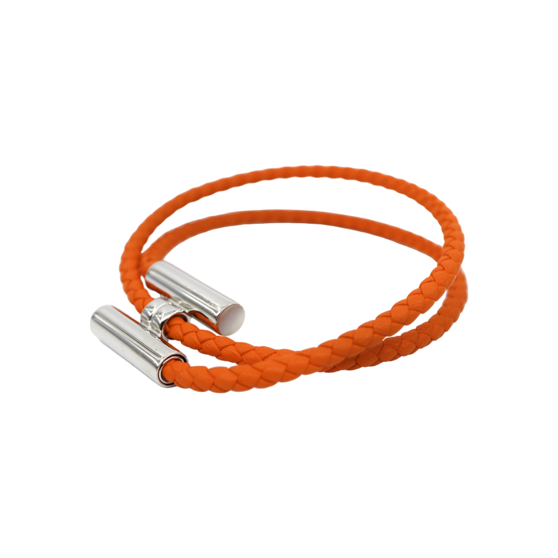 에르메스 H068406FPG0 투니스 트레세 스위프트 카프스킨 팔라듐 오랑쥬 필드 팔찌(Hermes Tunis Trese Swift Calfskin Palladium Orange Field Bracelet) - 1