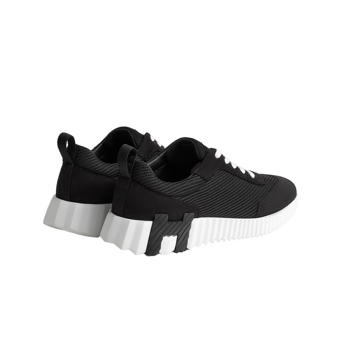 (W) 에르메스 바운싱 스니커즈 텍스쳐드 메쉬 스웨이드 고트스킨 & 누아((W) Hermes Bouncing Sneakers Textured Mesh Suede Goatskin & Noir) - 3