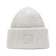Acne Studios Large Face Logo Beanie Yak Light Grey