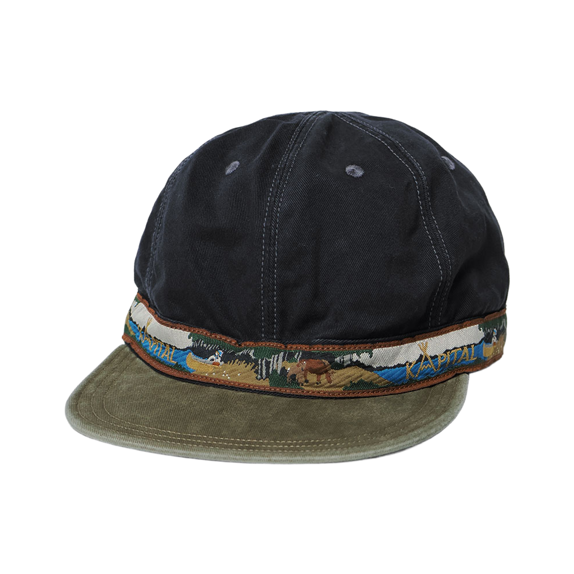 K2509XH519 / EK-1915XH Kapital Murachino Brimfield Cap Navajo Boat Black Brown