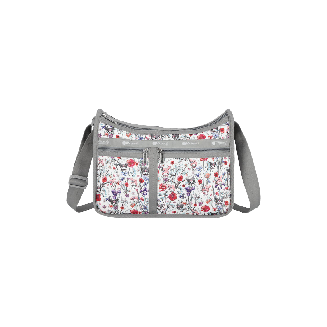 레스포색 마이멜로디 쿠로미 그레이 디럭스 에브리데이 백(Lesportsac My Melody Kuromi Gray Deluxe Everyday Bag)
