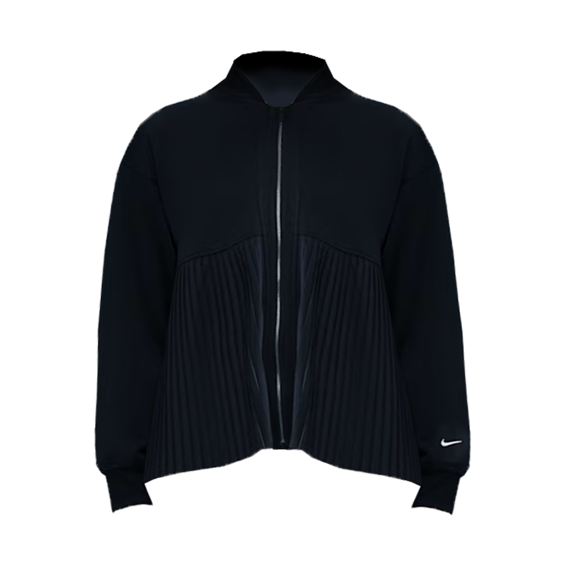 (W) 나이키 NSW 플리티드 자켓 블랙 세일 - 아시아((W) Nike NSW Pleated Jacket Black Sail - Asia) - 1