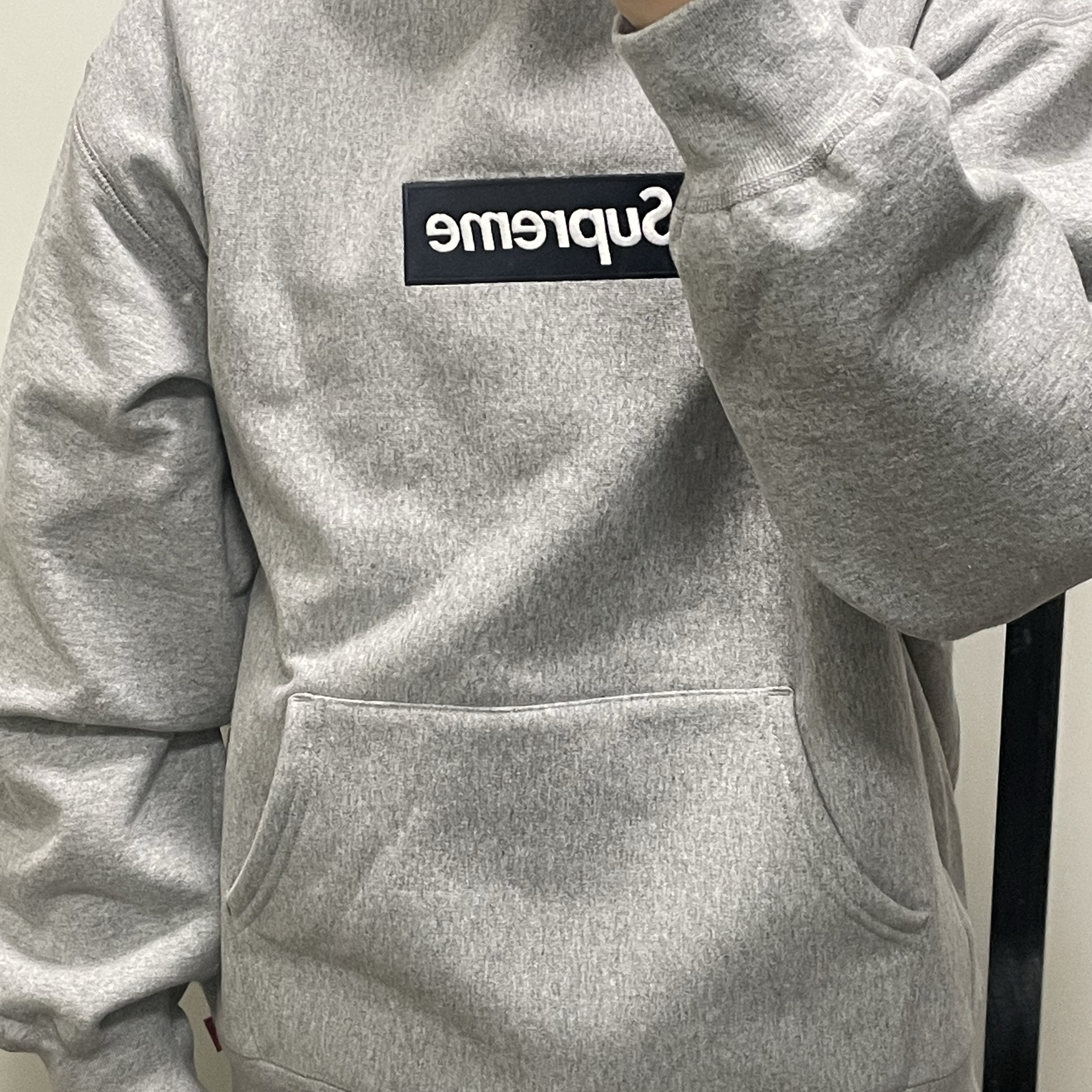 Supreme Box Logo Hooded Sweatshirt Heather Grey - 25FW 착용 스타일