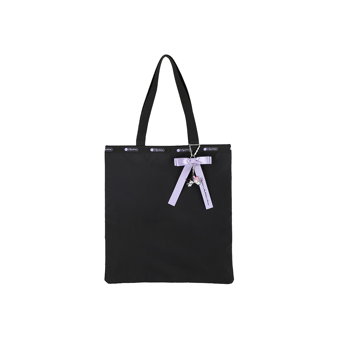 레스포색 마이멜로디 쿠로미 보우 라지 에메랄드 토트백(Lesportsac My Melody Kuromi Bow Large Emerald Tote)
