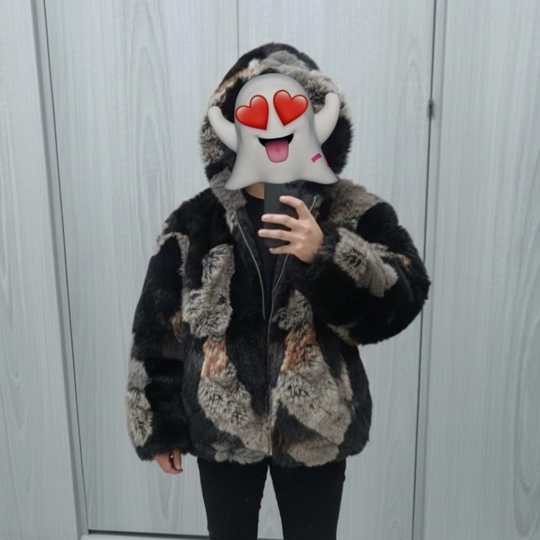 Supreme Patchwork Windstopper Hooded Faux Fur Jacket Black - 25FW 착용 스타일 - 1