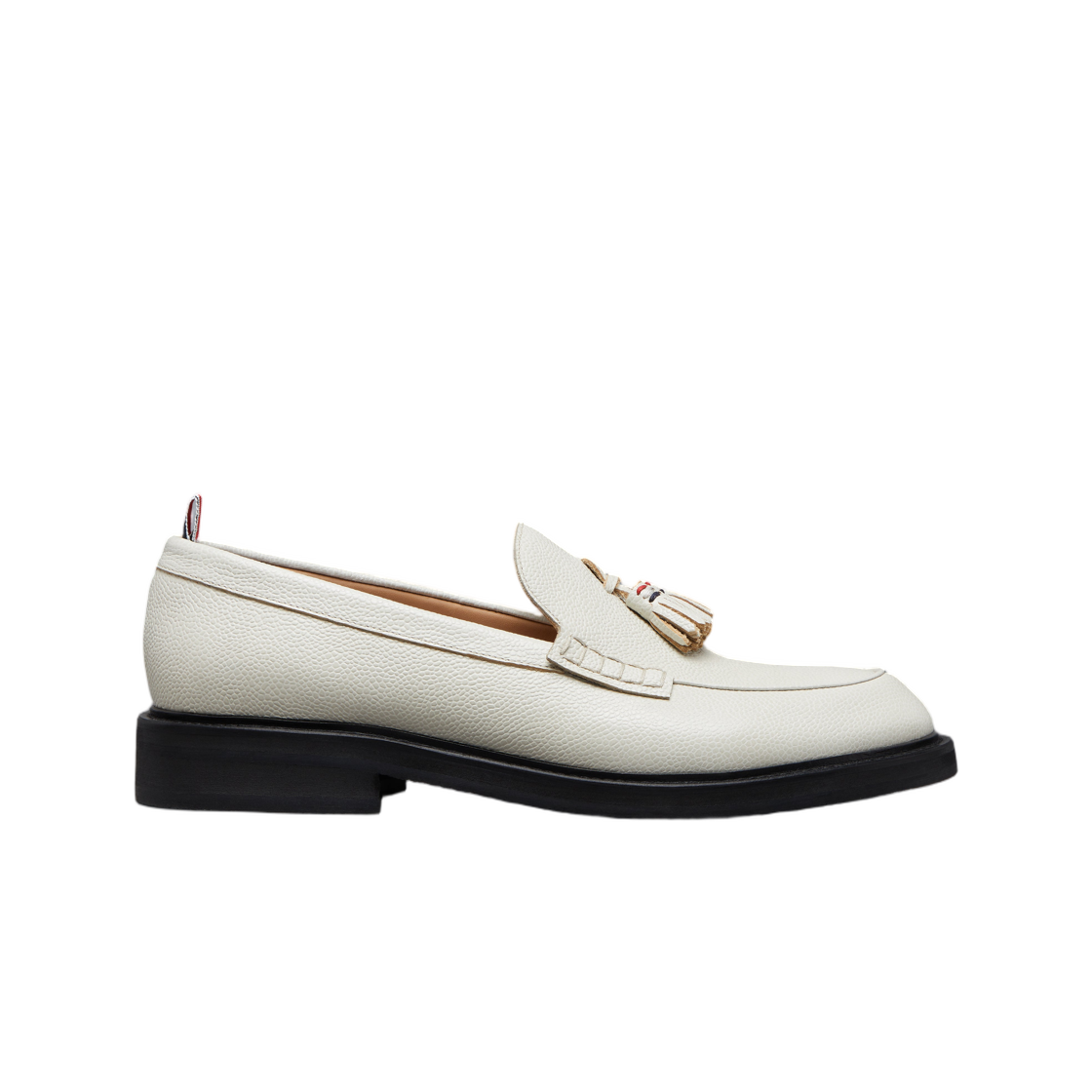 톰브라운 그레인 RWB 러버 솔 태슬 로퍼 카키(Thom Browne Pebble Grain RWB Rubber Sole Tassel Loafer Khaki)