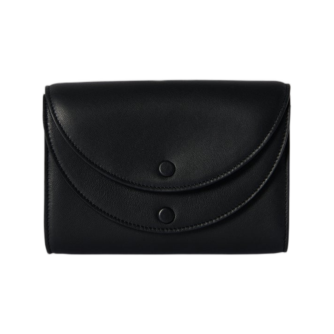 더 로우 더블 플랩 클러치 레더 블랙(The Row Double Flap Clutch in Leather Black)