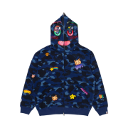 BAPE x Mr. Shark Full Zip Hoodie Blue Multi