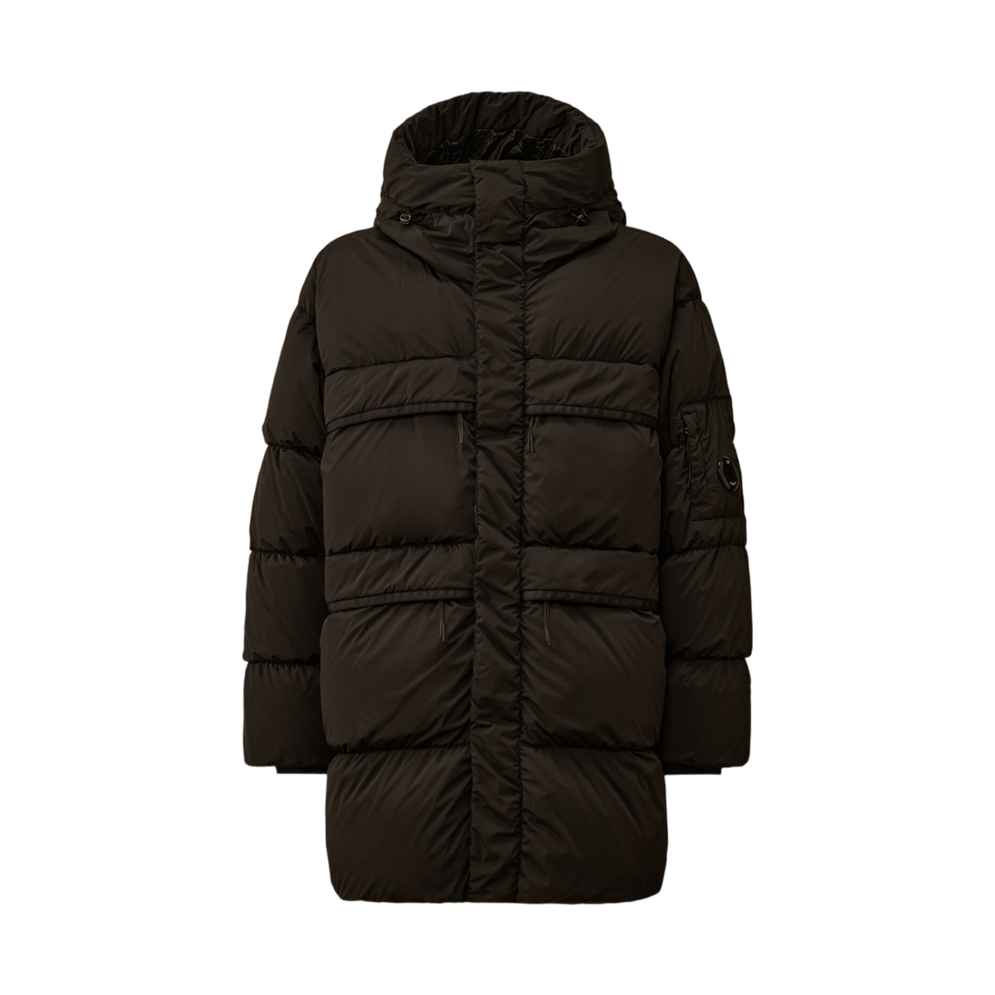 19CMOW240A005864G999 C.P. Company Nycra-R Long Hooded Down Jacket Black - 25FW